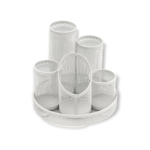 Picture of OSCO MESH WHITE DESK TIDY 5 TUBES